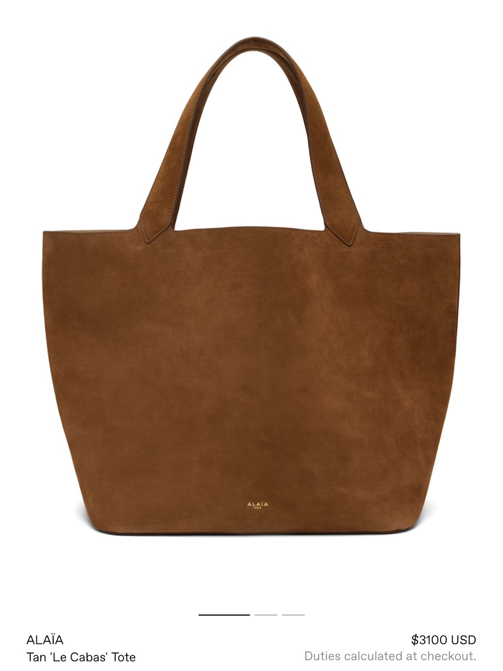 Tan 'Le Cabas' Suede Tote